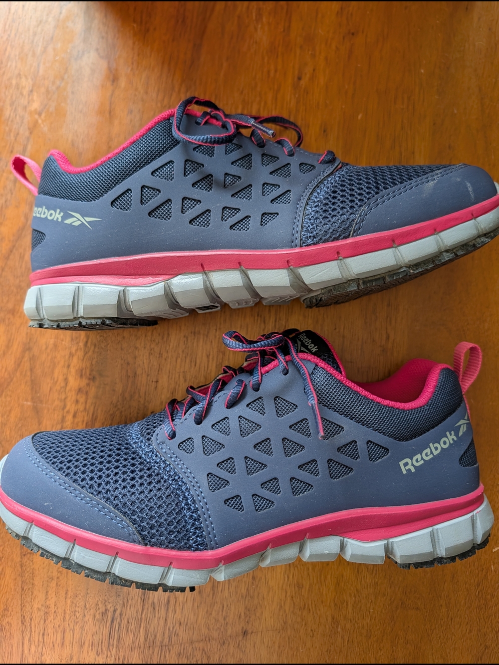 Reebok Navy and Pink Women's Slip-On Athletic Work Shoes - Picture 6 of 11